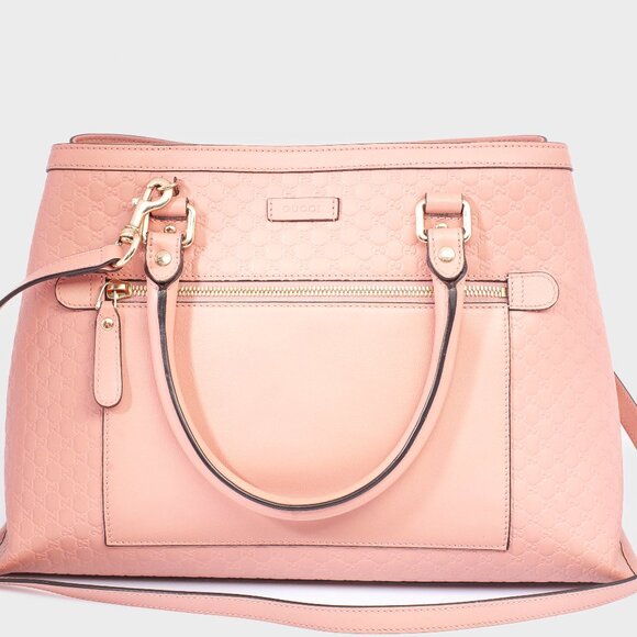 Authentic Gucci Soft Microguccissima Medium Pink Tote Bag - Picture 1 of 14